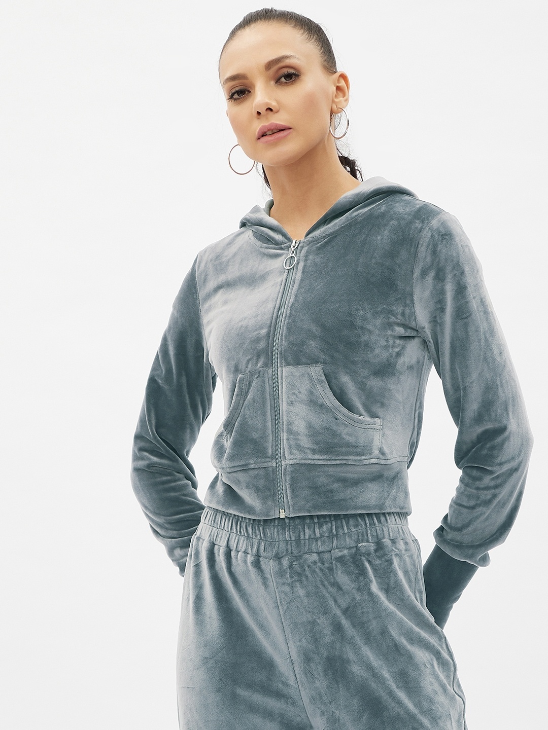 

Harpa Women Grey Hooded Sweatshirt