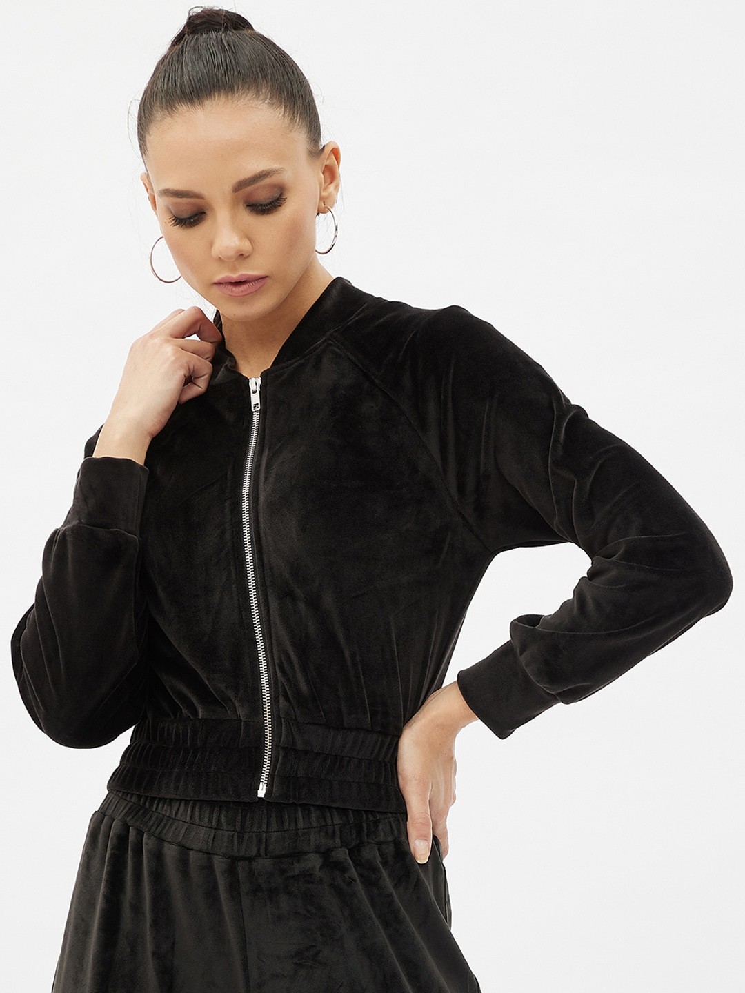 

Harpa Women Black Hooded Sweatshirt