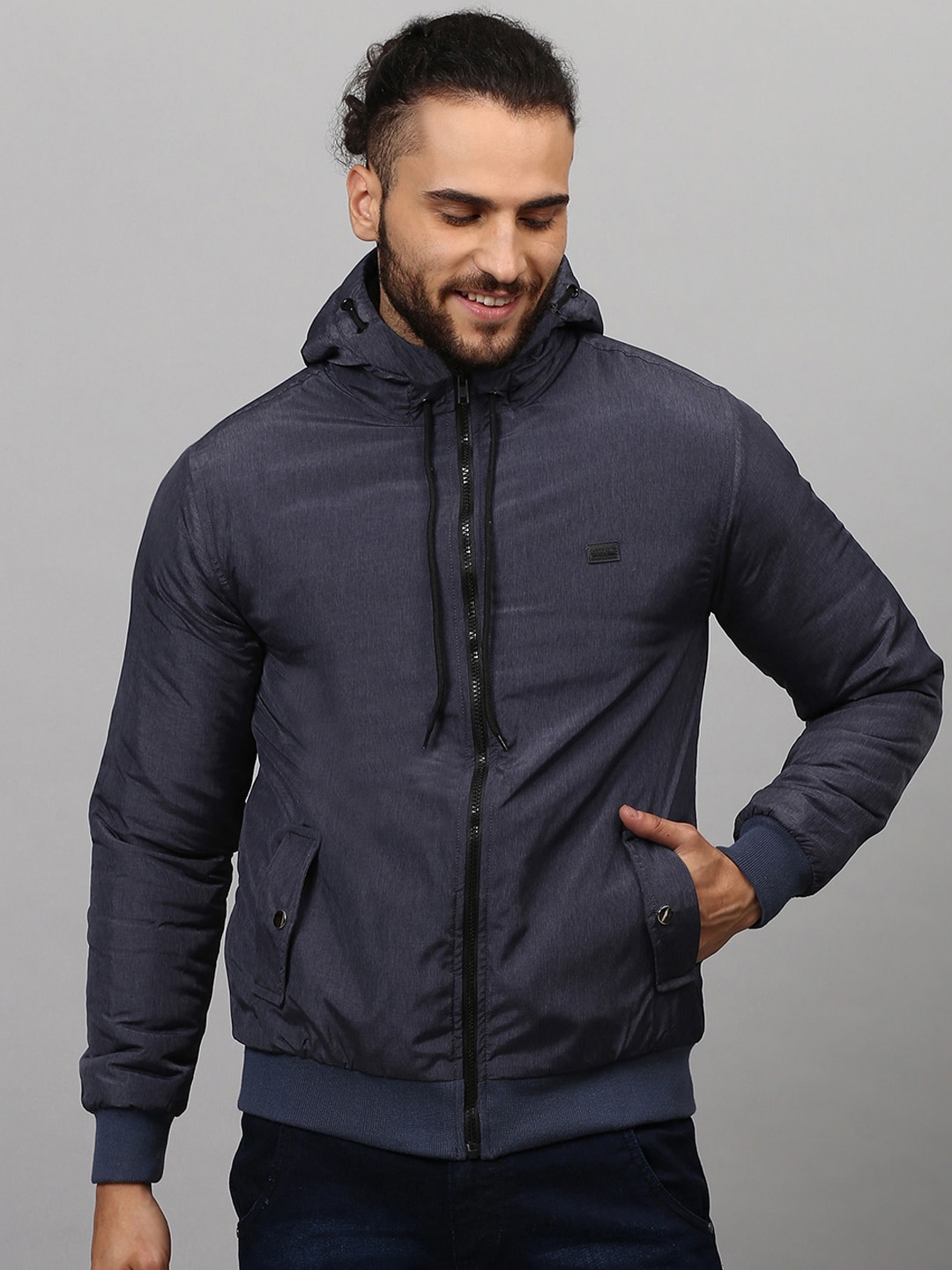 

Campus Sutra Men Navy Blue Lightweight Windcheater Outdoor Sporty Jacket