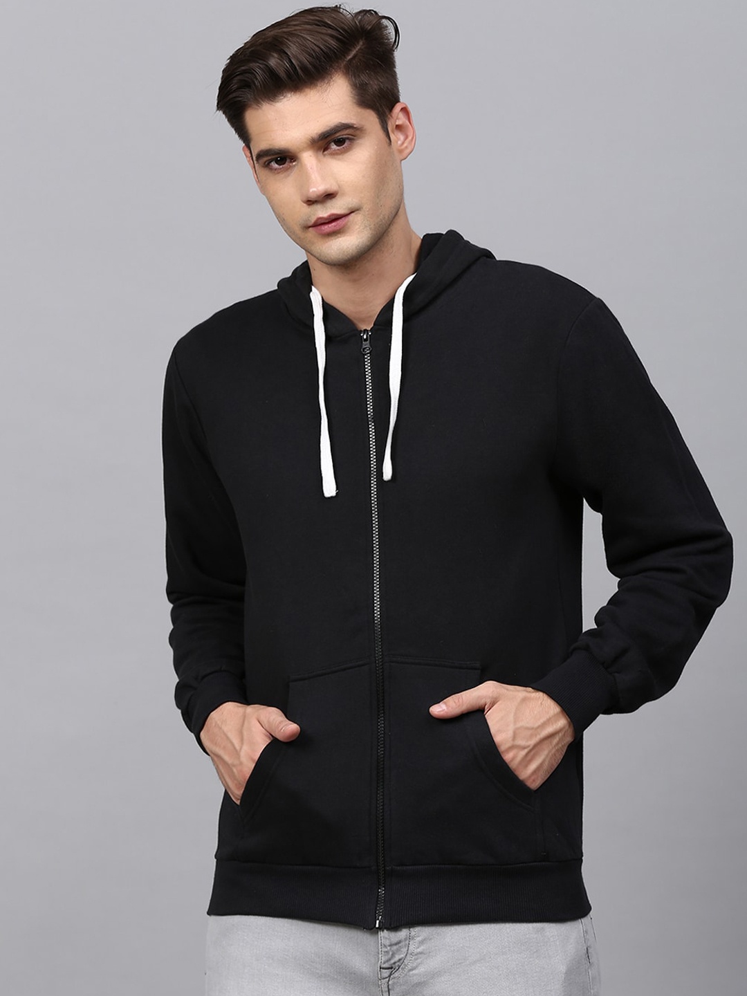 

Campus Sutra Men Black Hooded Sweatshirt