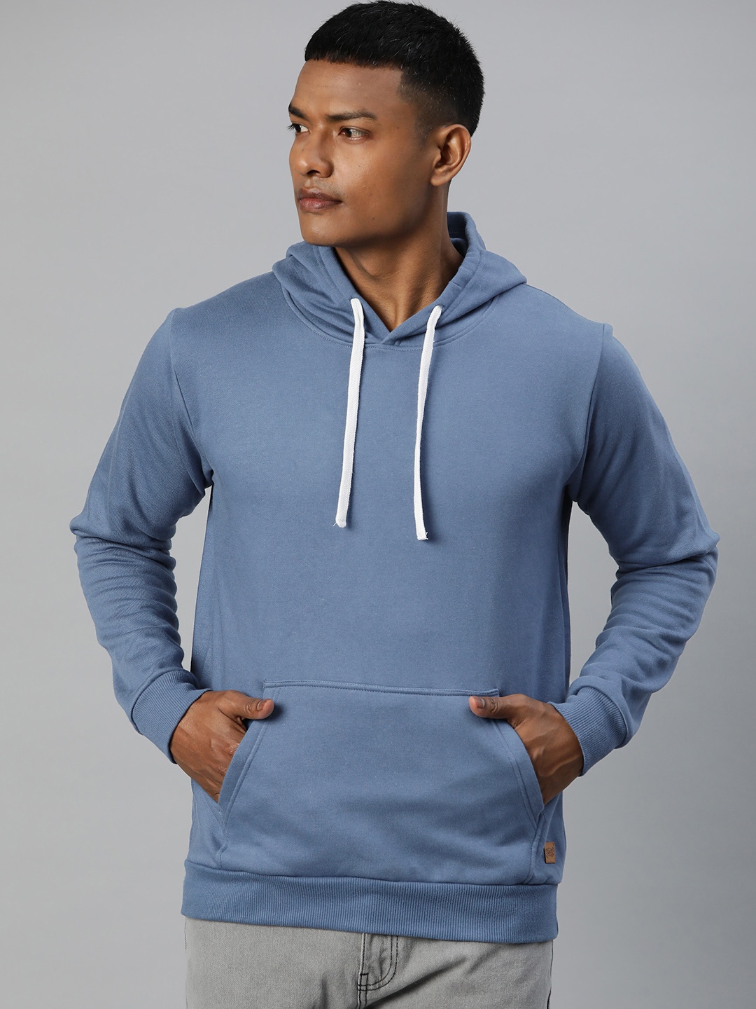 

Campus Sutra Men Hooded Sweatshirt, Blue