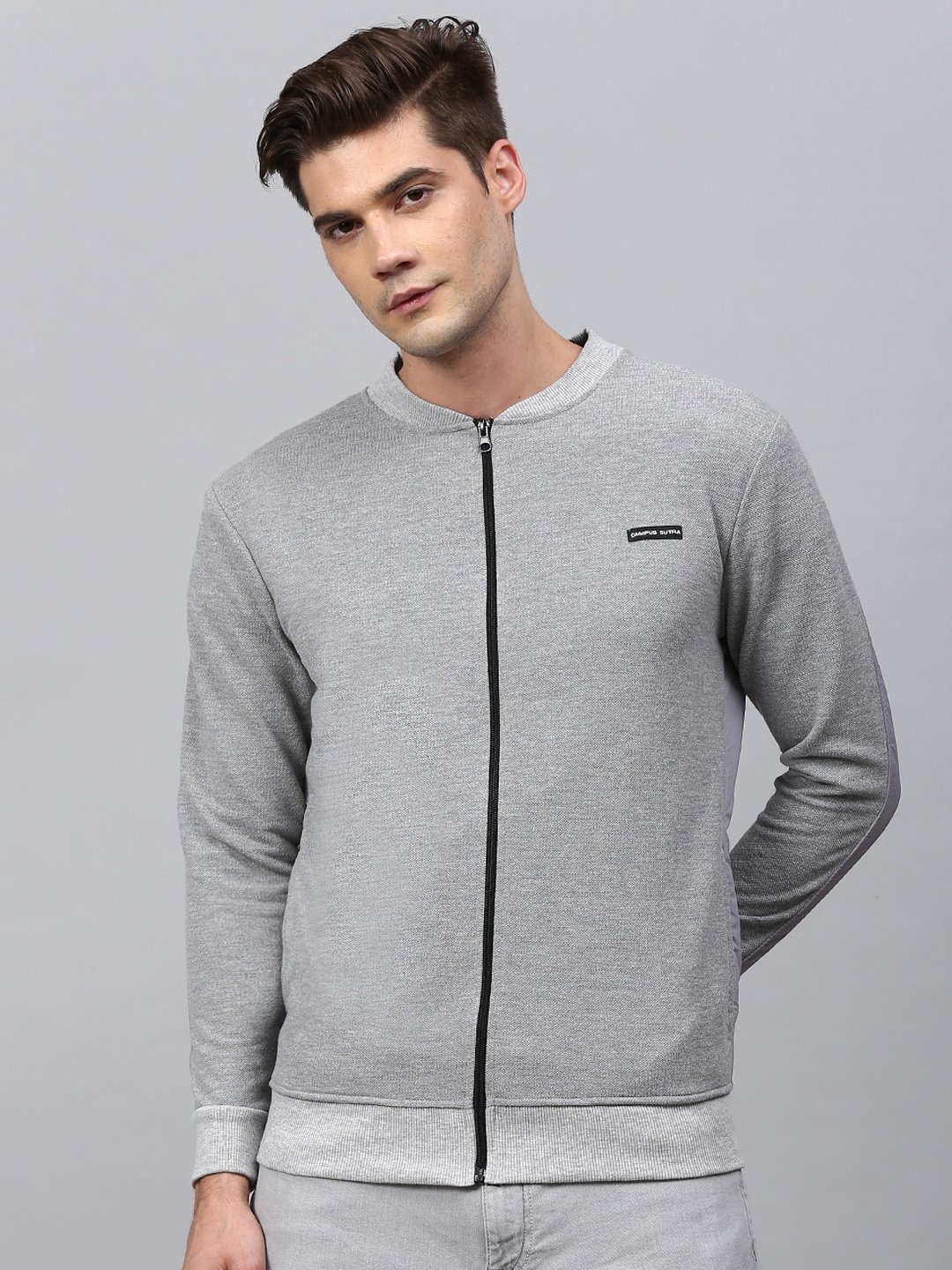 

Campus Sutra Men Grey Windcheater Outdoor Sporty Jacket