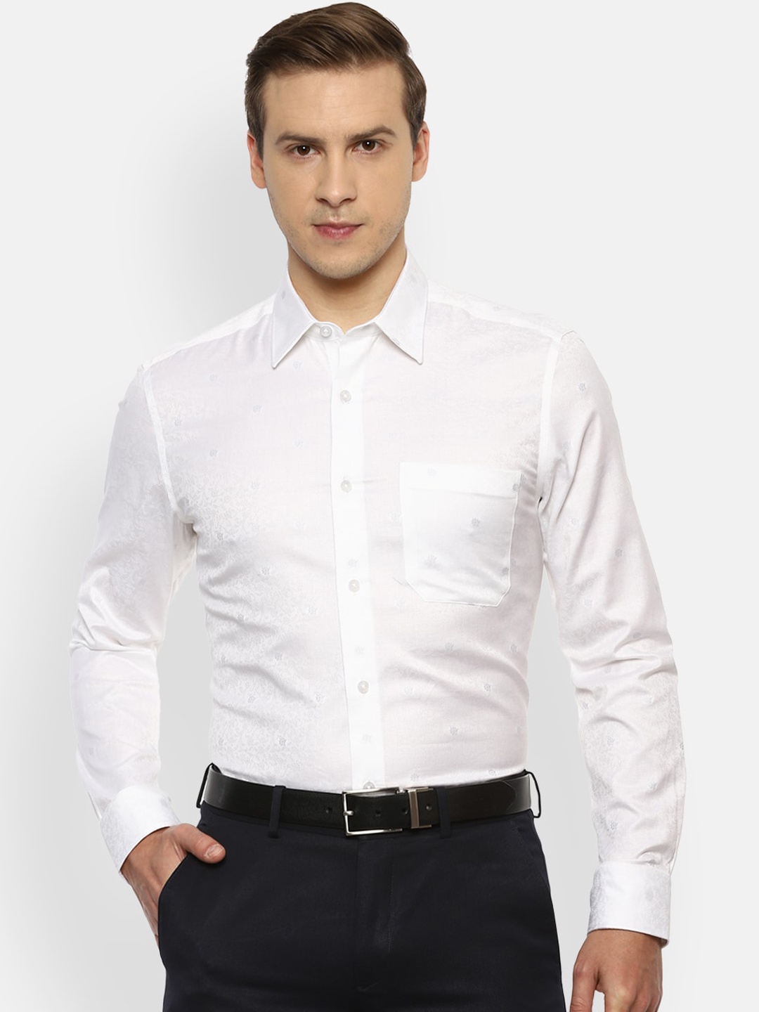 

Louis Philippe Gods & Kings Men White Opaque Formal Shirt