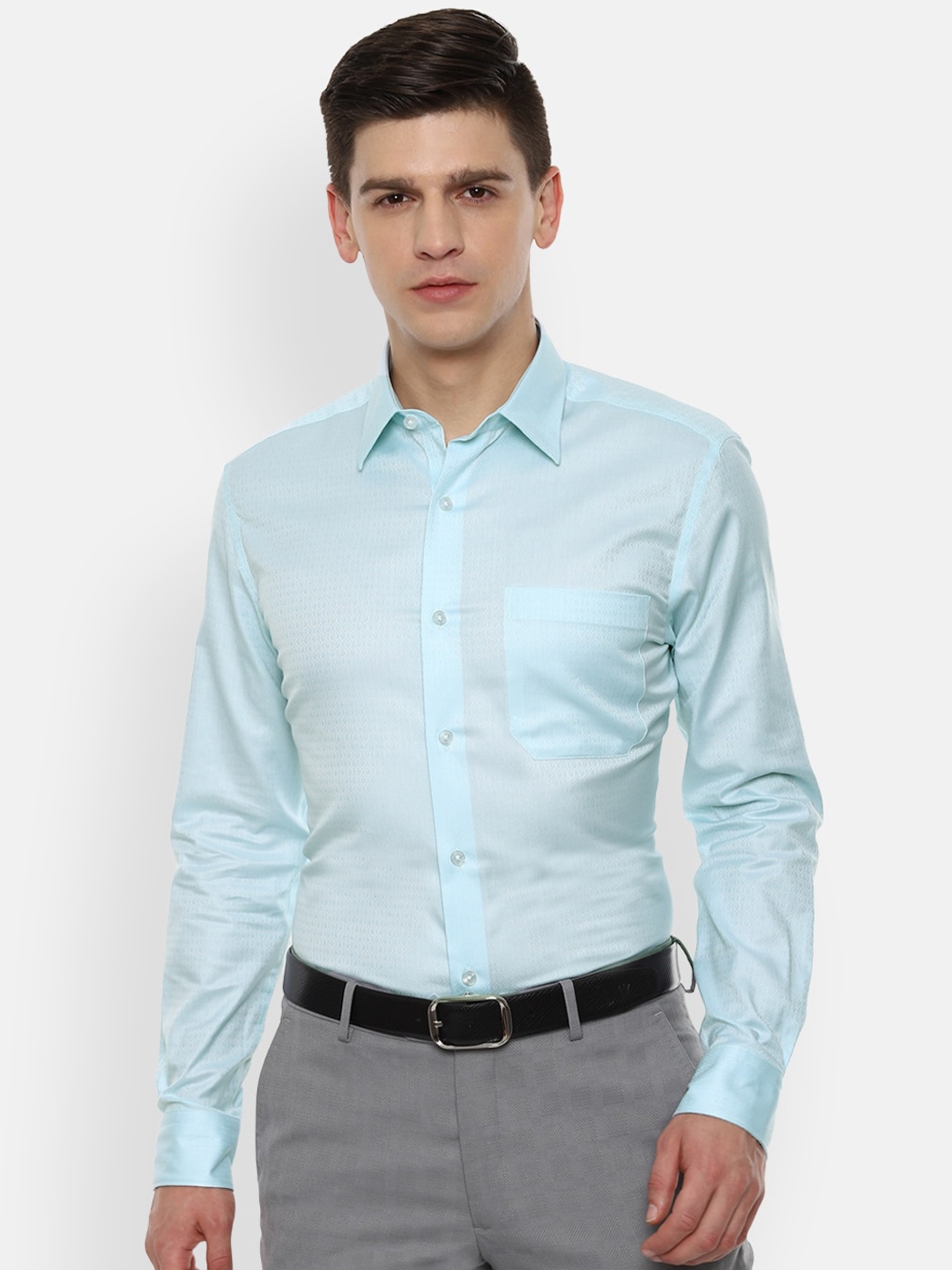 

Louis Philippe Gods & Kings Men Blue Opaque Formal Shirt