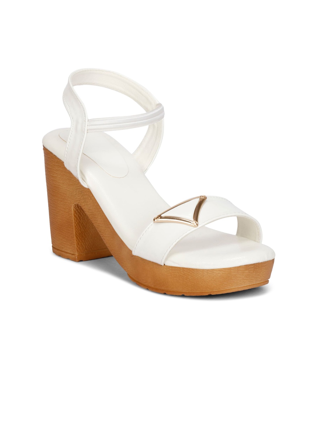 

Misto White Work Platform Sandals with Buckles