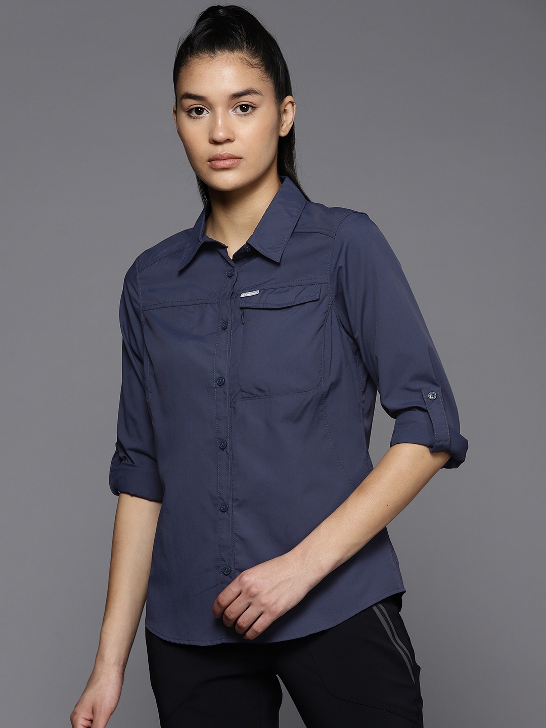 

Columbia Women Blue Tailored Fit Casual Shirt