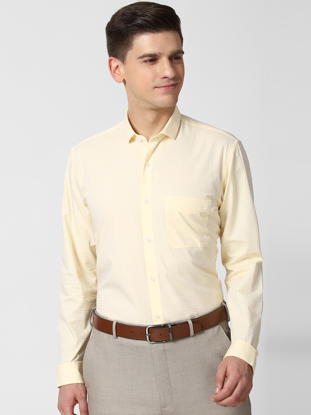 

Peter England Men Yellow Opaque Formal Shirt
