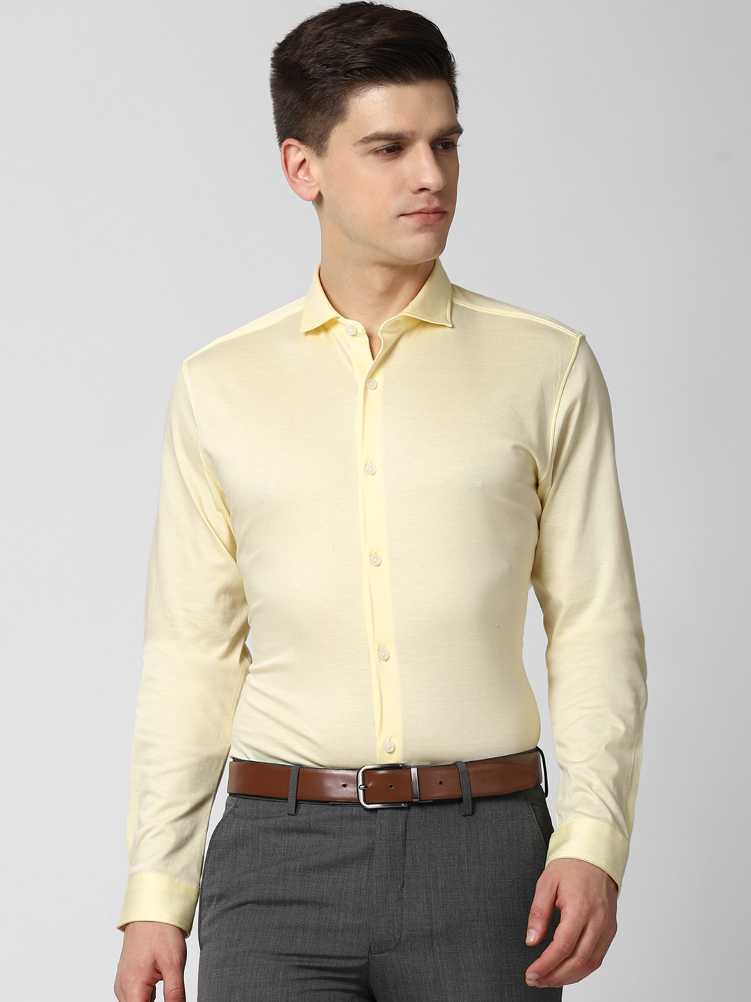 

Peter England Men Yellow Slim Fit Opaque Formal Shirt