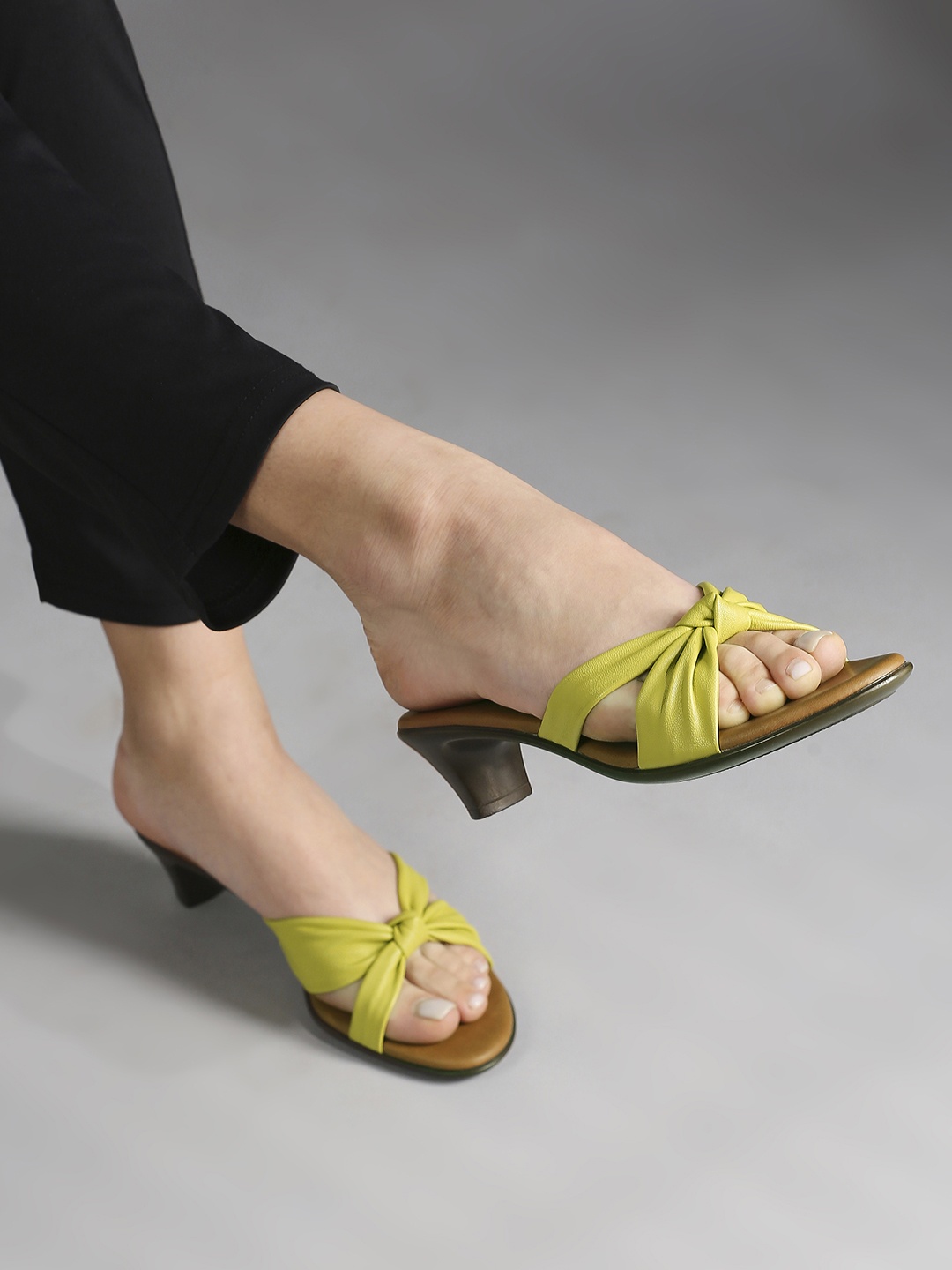 

Inc 5 Women Yellow Solid Kitten Heels, Fluorescent green