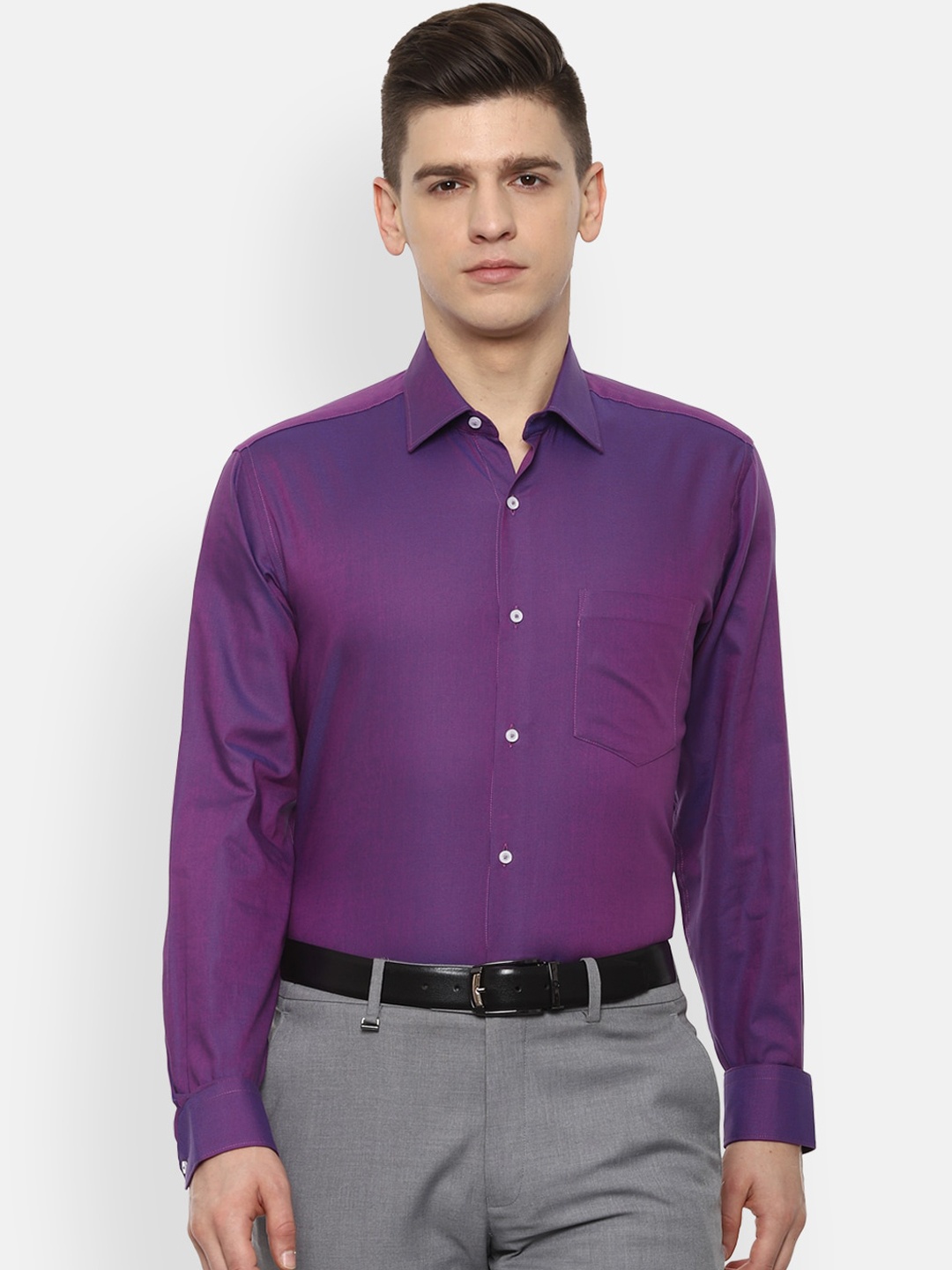 

Van Heusen Men Purple Opaque Cotton Formal Shirt