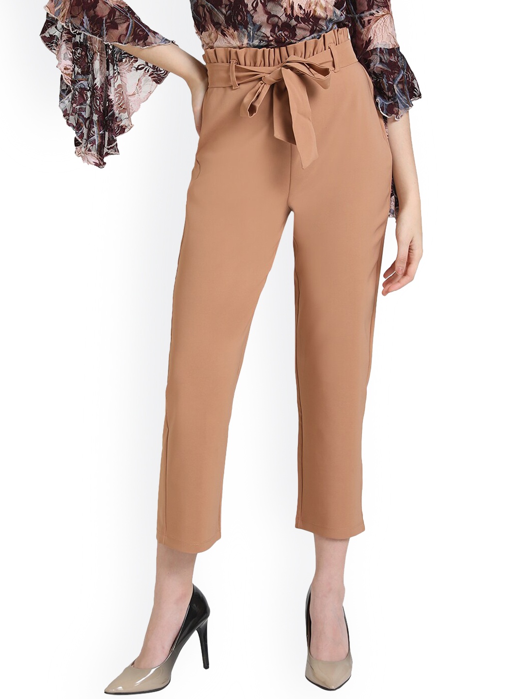 

Kazo Women Beige Low-Rise Culottes Trousers