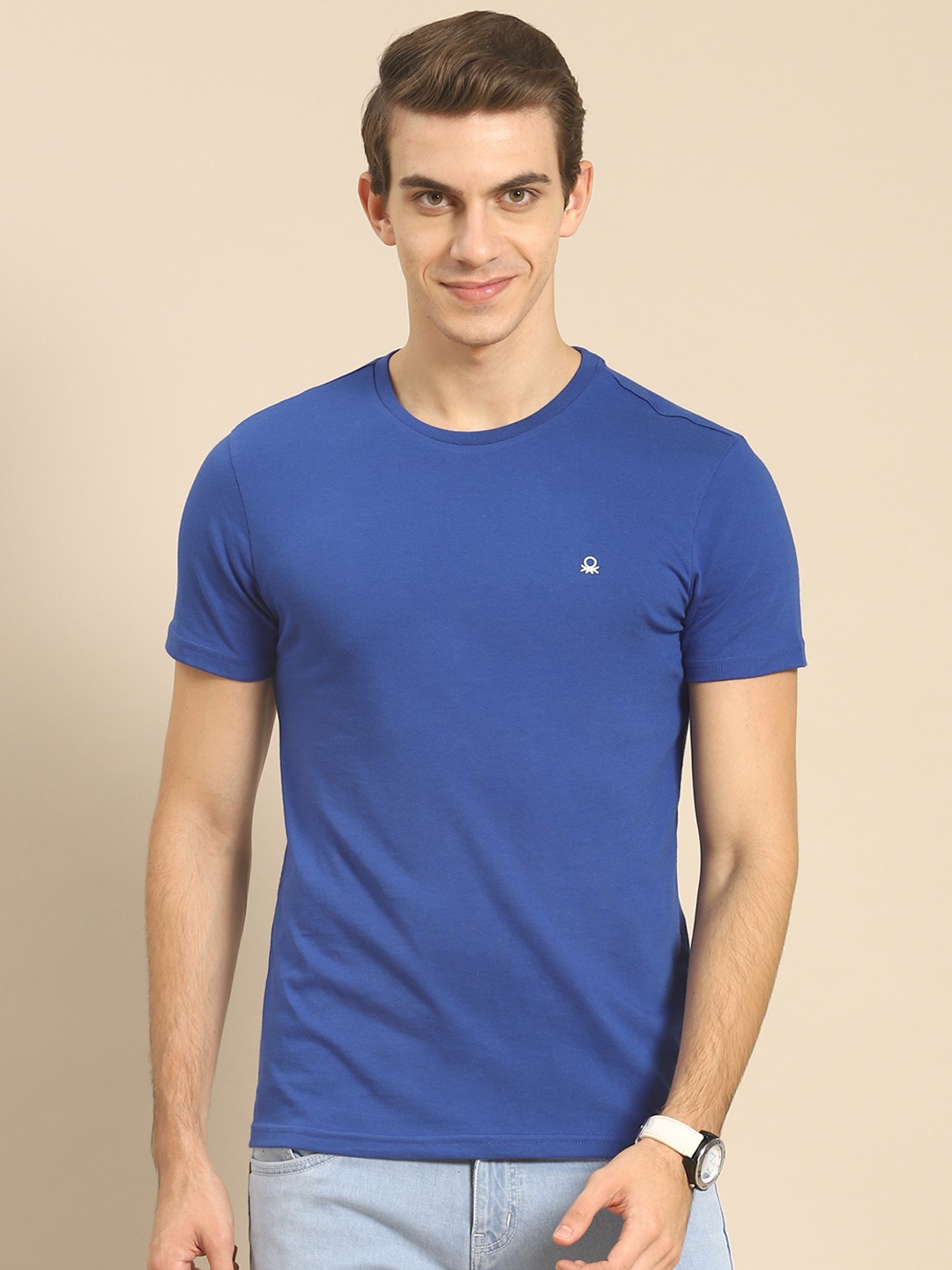 

United Colors of Benetton Men Blue T-shirt