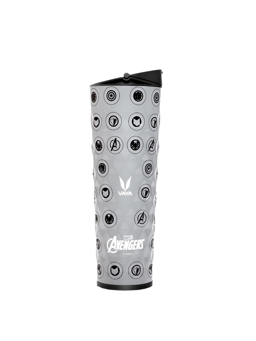

Vaya Grey & Black Printed Stainless Steel Water Bottle 600ml