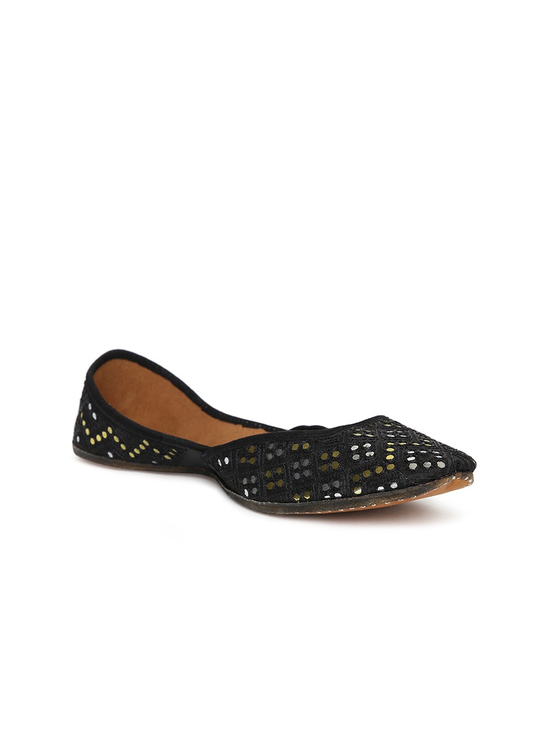 

Fabindia Women Black Ballerinas with Laser Cuts Flats