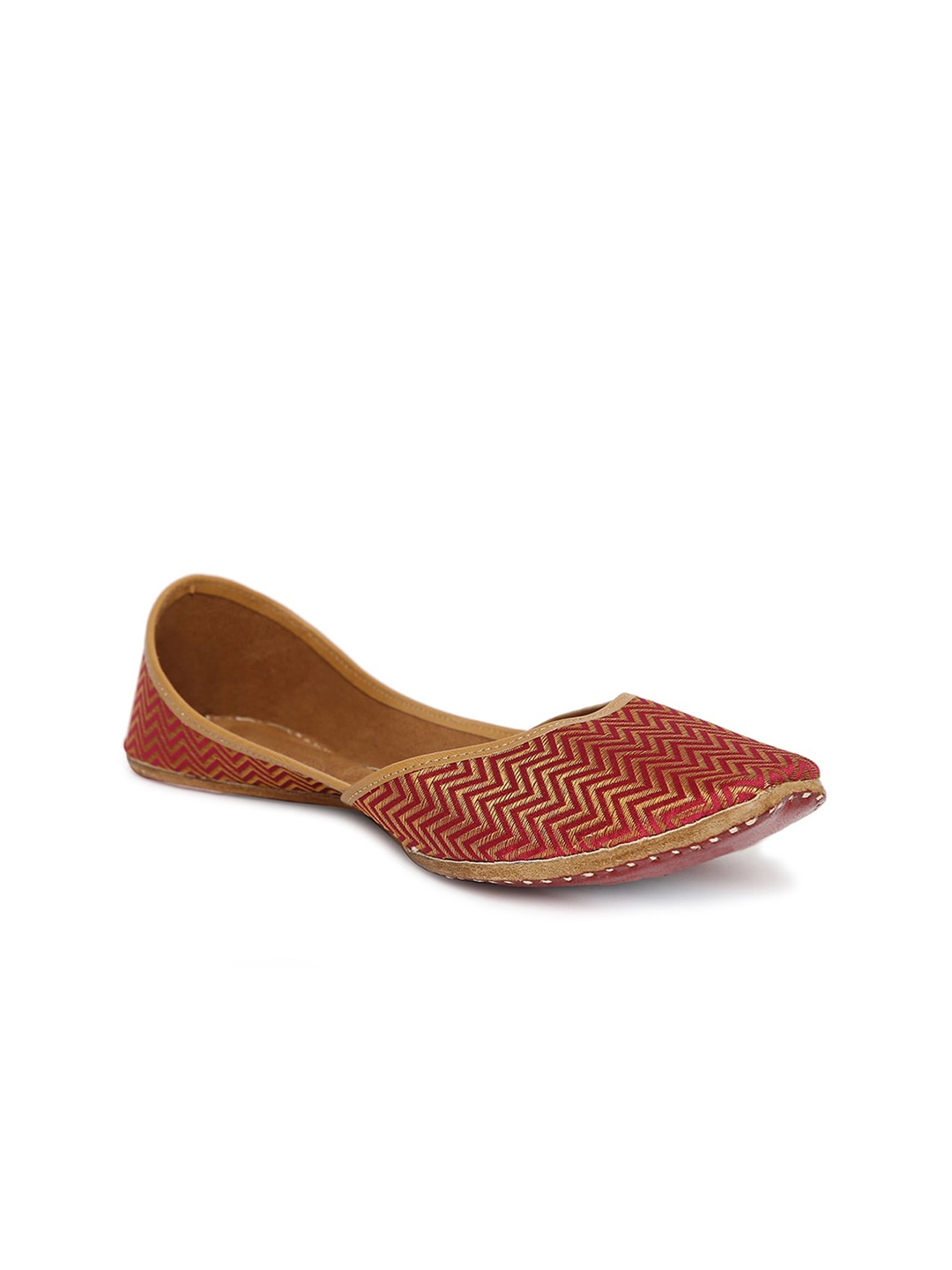 

Fabindia Women Pink Mojaris Flats