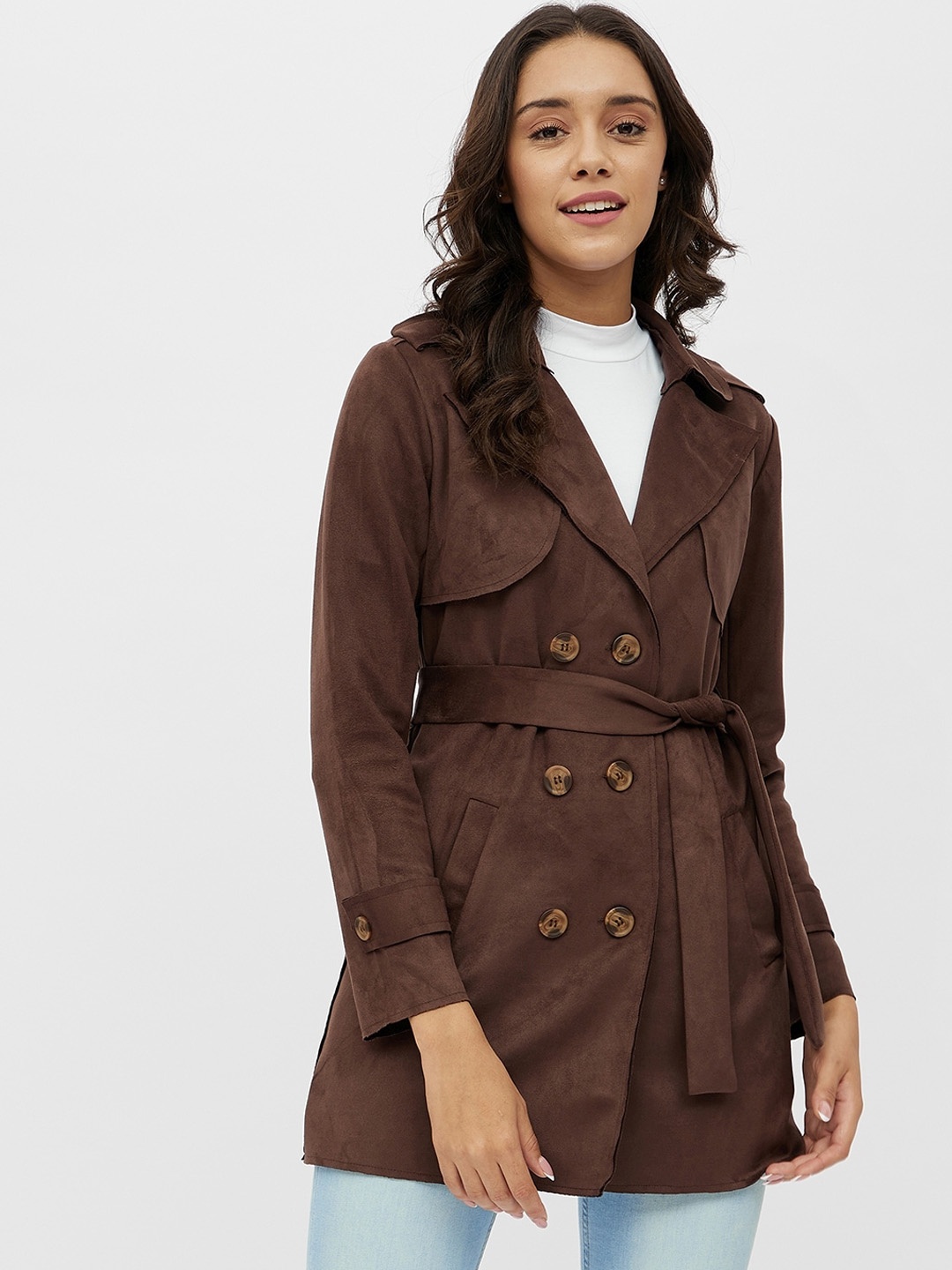 

Harpa Women Brown Longline Tailored Jacket
