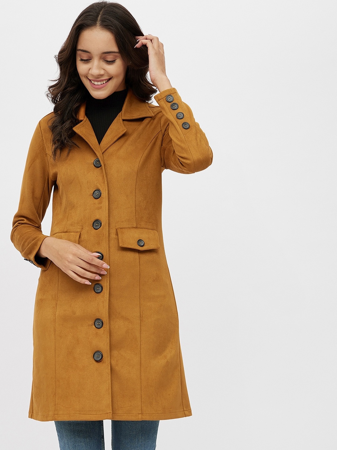 

Harpa Women Tan Longline Tailored Jacket