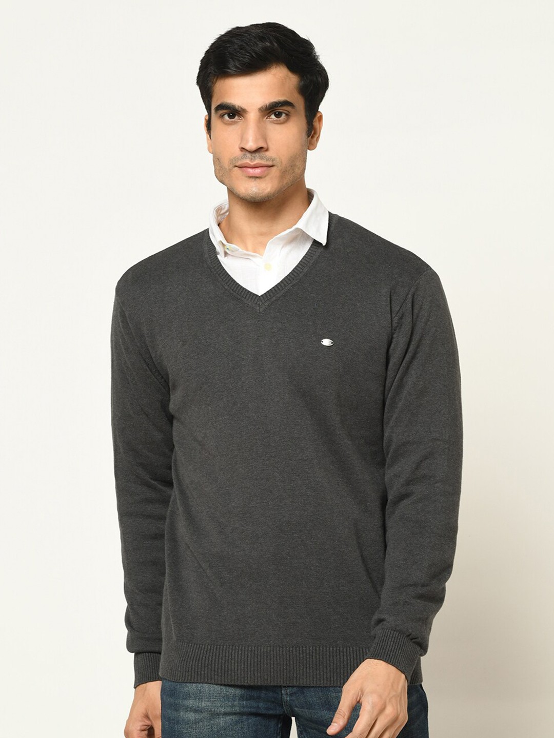 

Duke Men Grey Wool Pullover