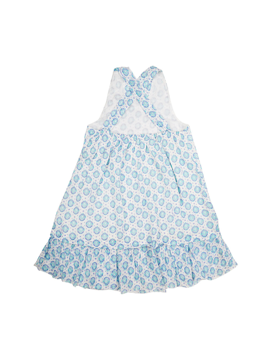 

Nino Bambino White & Blue Floral Halter Neck Organic Cotton A-Line Maxi Dress