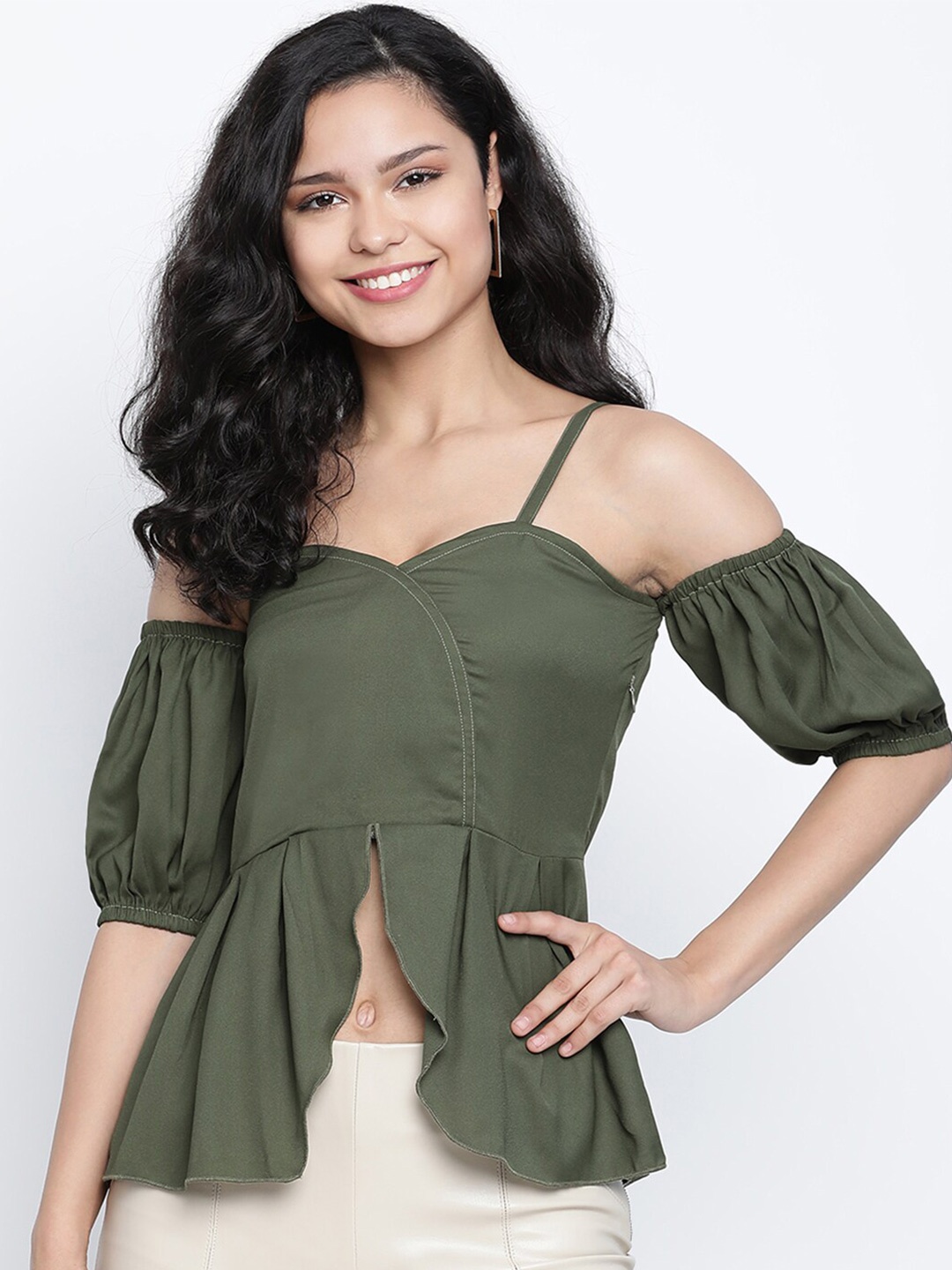 

DRAAX Fashions Green Regular Top