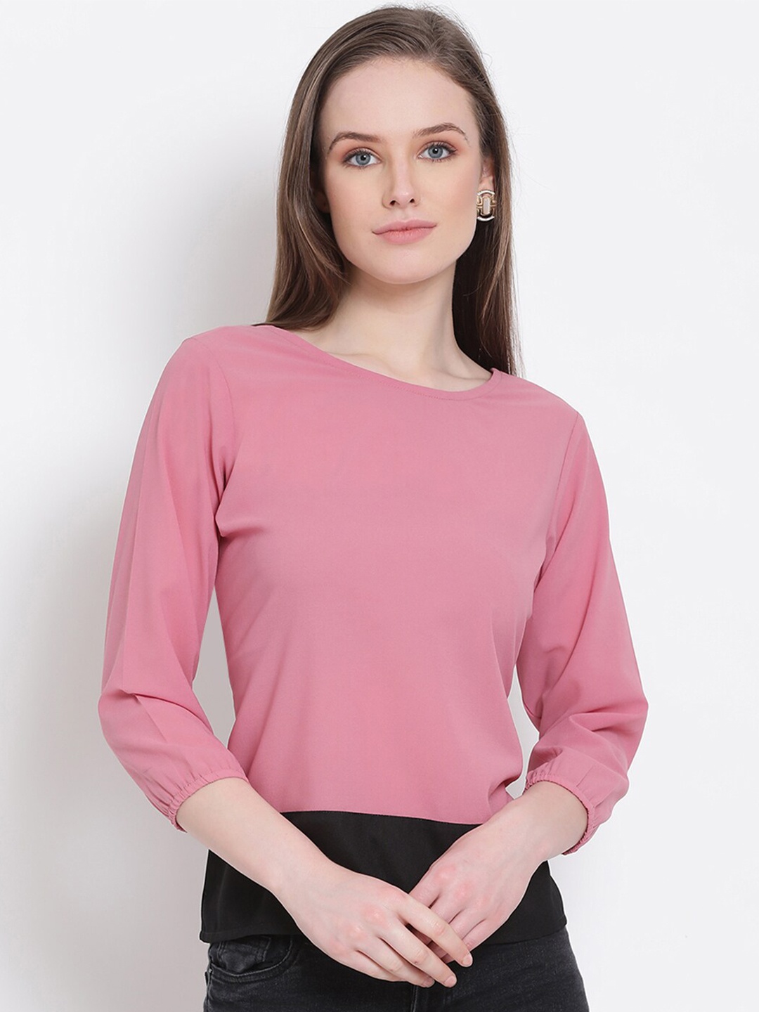 

DRAAX Fashions Pink Styled Back Top