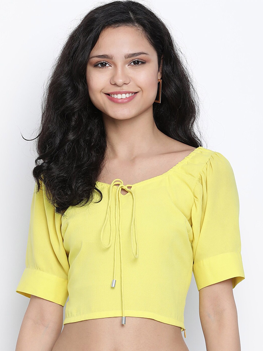 

DRAAX Fashions Woman Yellow Crop Top
