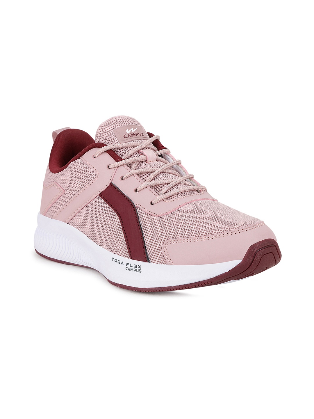 

Campus Women Peach-Coloured & Maroon Mesh Running Shoes