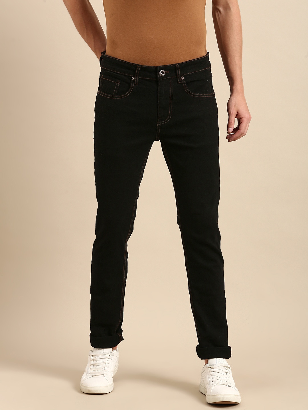 

Being Human Clothing Men Black Skinny Fit Stretchable Jeans
