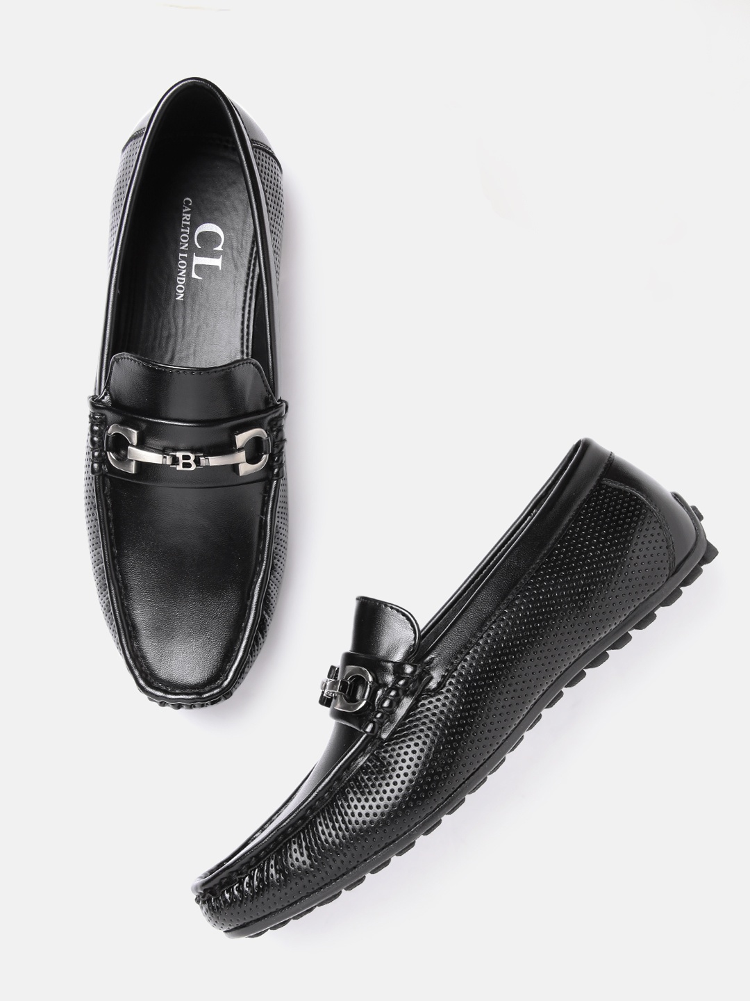 

Carlton London Men Black Perforated Driving Shoes