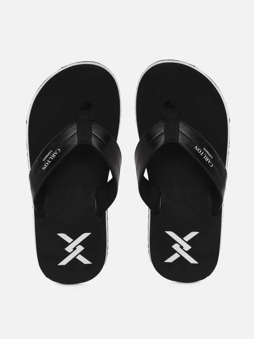 

Carlton London Men Black Solid Thong Flip-Flops
