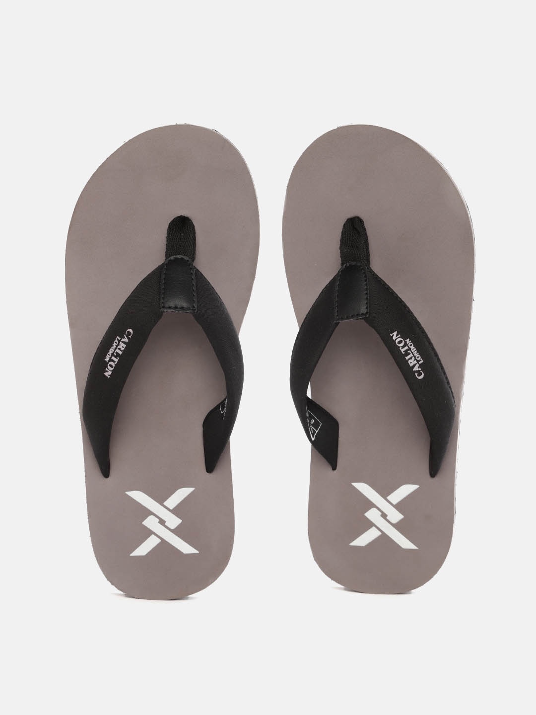

Carlton London Men Black & Grey Solid Thong Flip-Flops