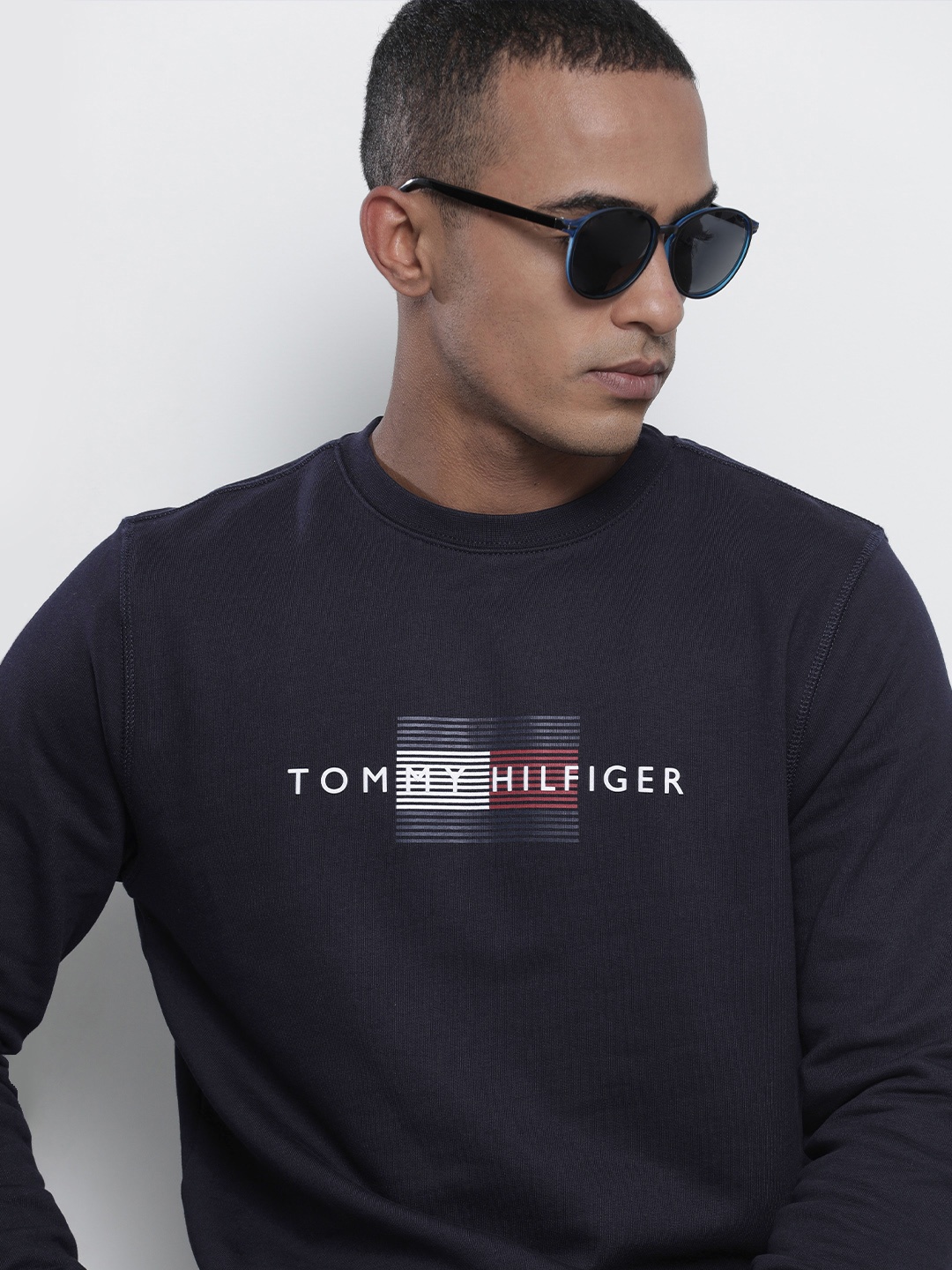 

Tommy Hilfiger Men Navy Blue Printed Sweatshirt
