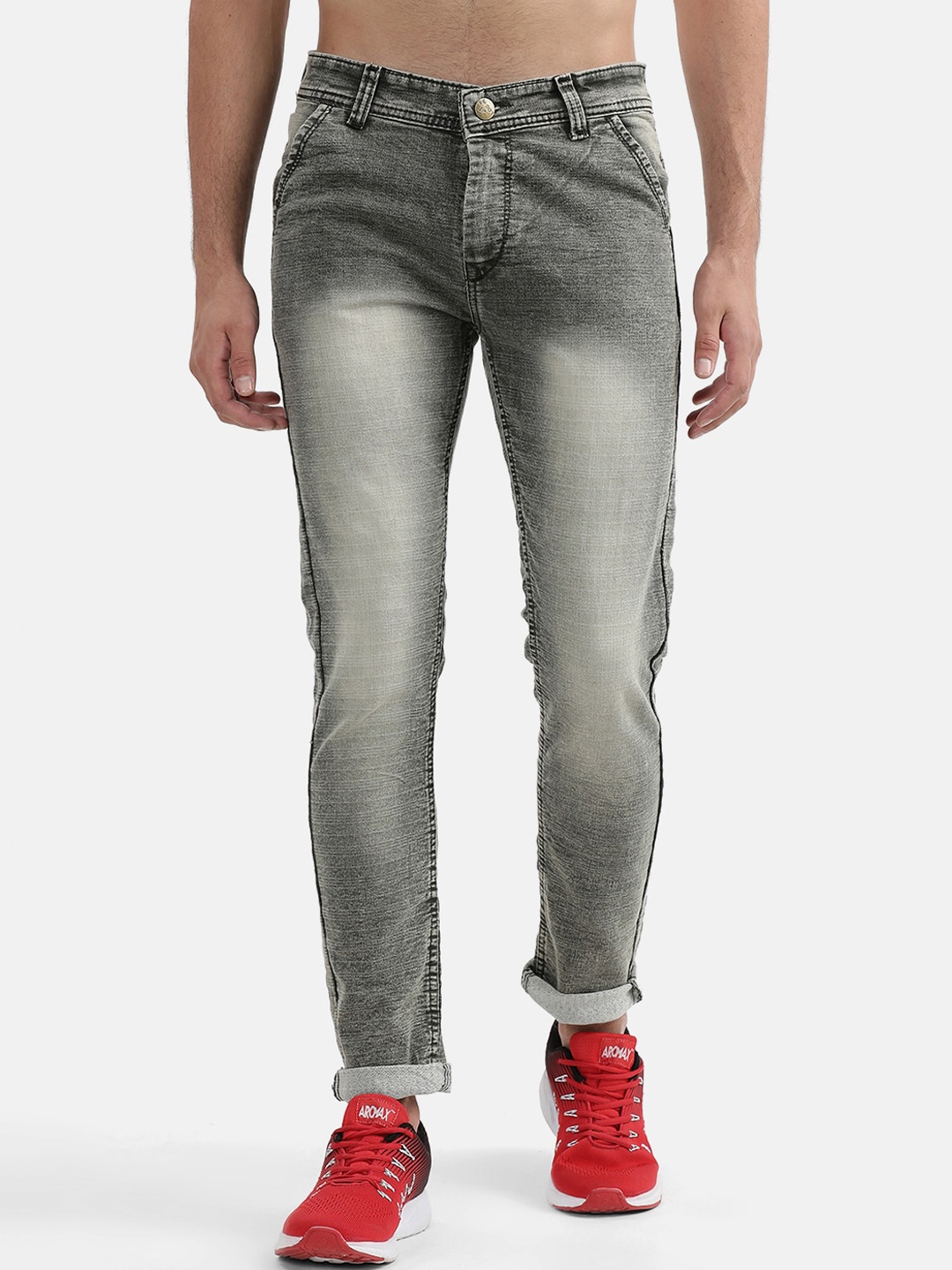 

V2 Value & Variety Men Olive Green Heavy Fade Jeans