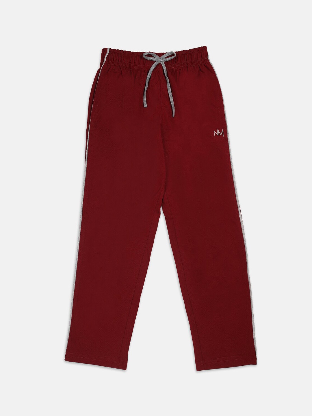 

Nins Moda Girls Maroon & Grey Solid Cotton Track Pants