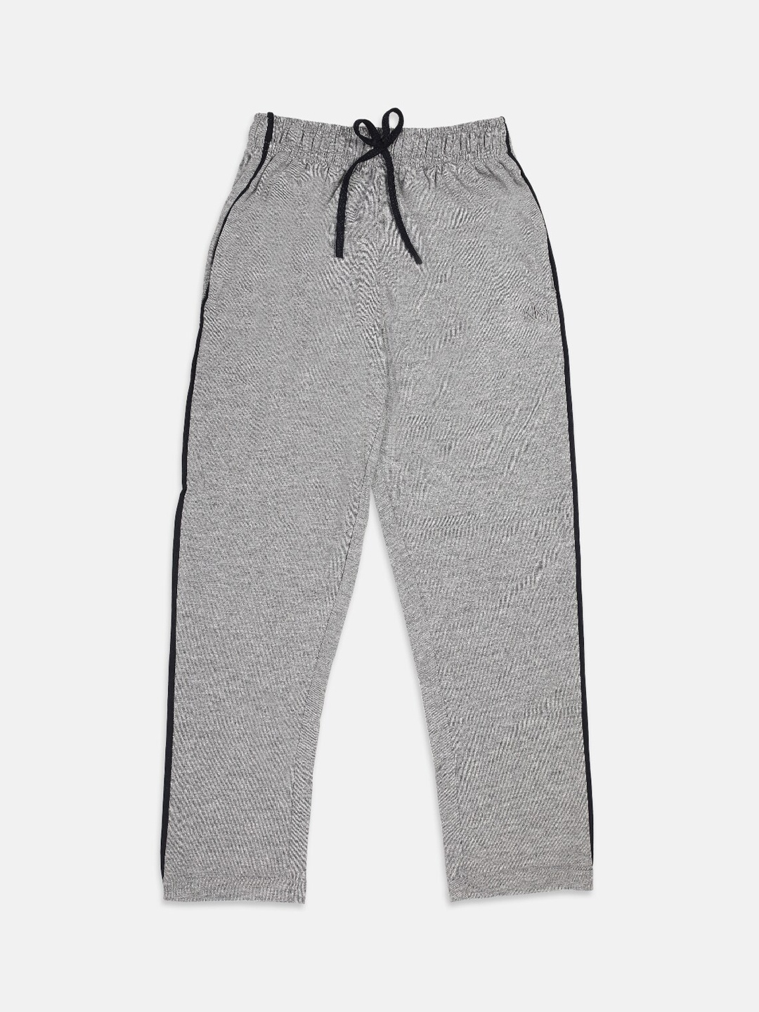 

Nins Moda Girls Grey & Black Solid Cotton Track Pants