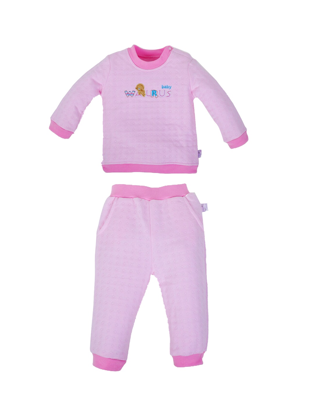 

POKORY Kids Pink & Blue Printed Night suit