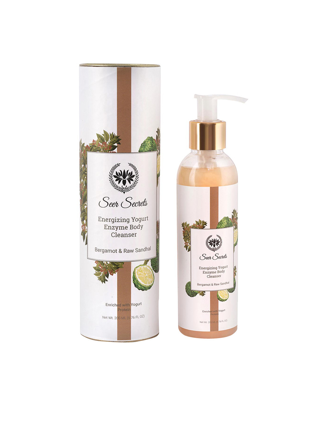 

Seer Secrets Bergamot & Raw Sandhal Energizing Yogurt Enzyme Body Cleanser,200ml, Off white