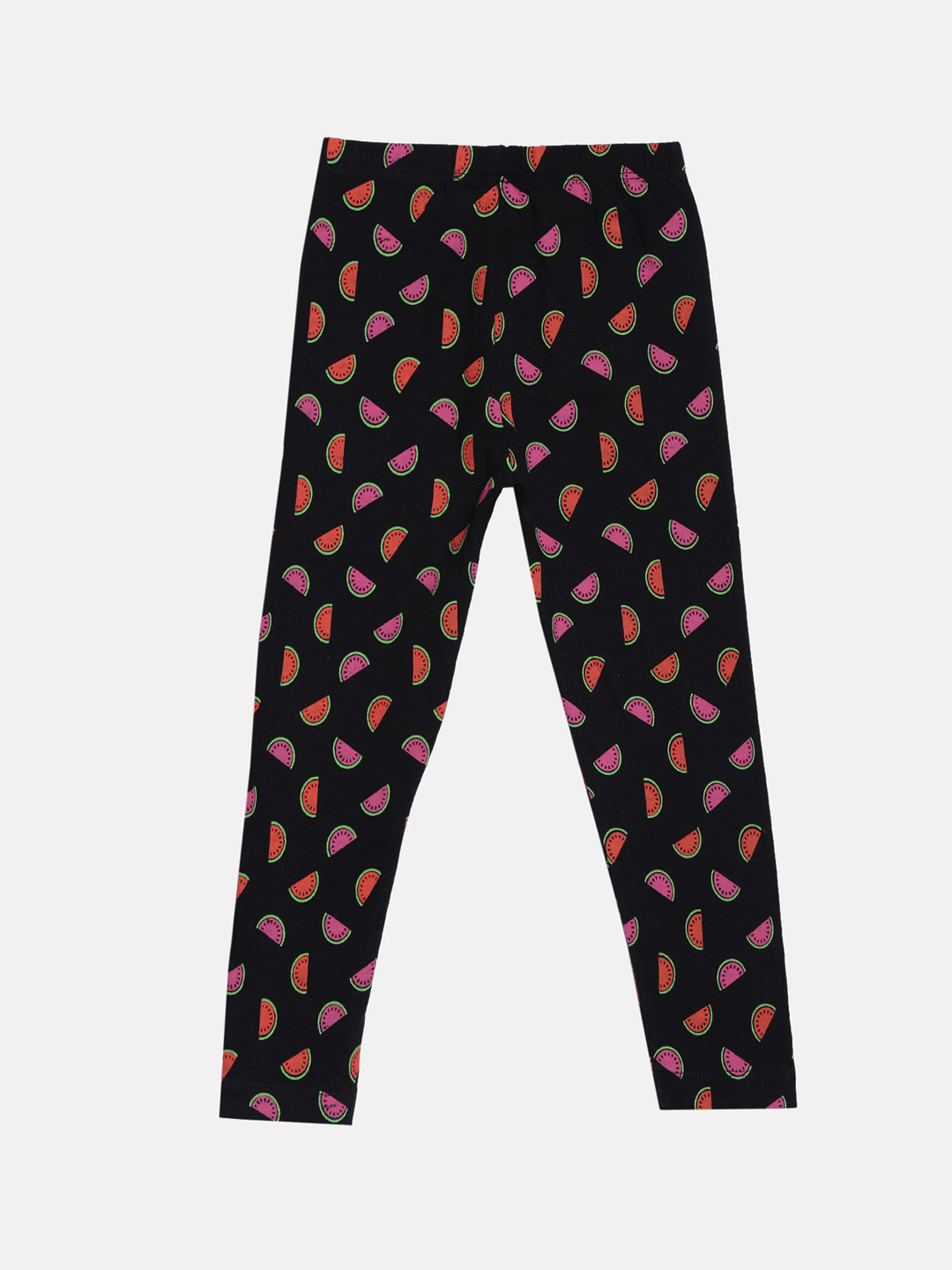 

Bitz Girls Black & Pink Printed Ankle-Length Organic Cotton Leggings