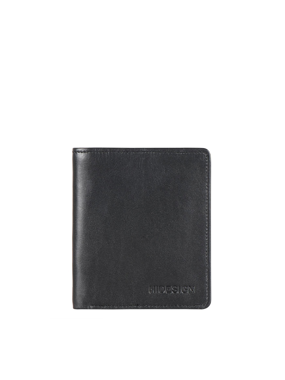 

Hidesign Men Black Leather Two Fold Wallet