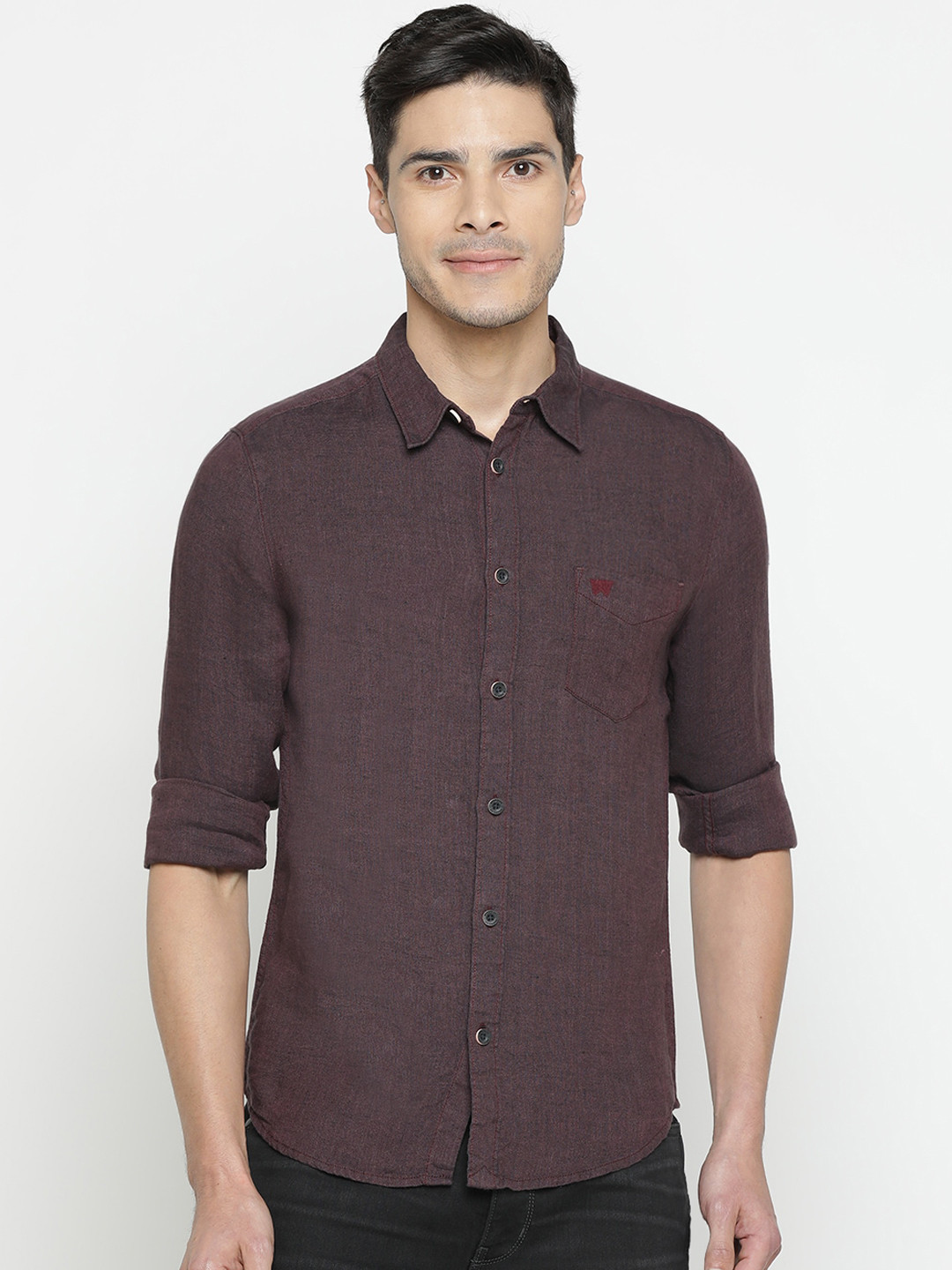 

Wrangler Men Red Opaque Casual Shirt