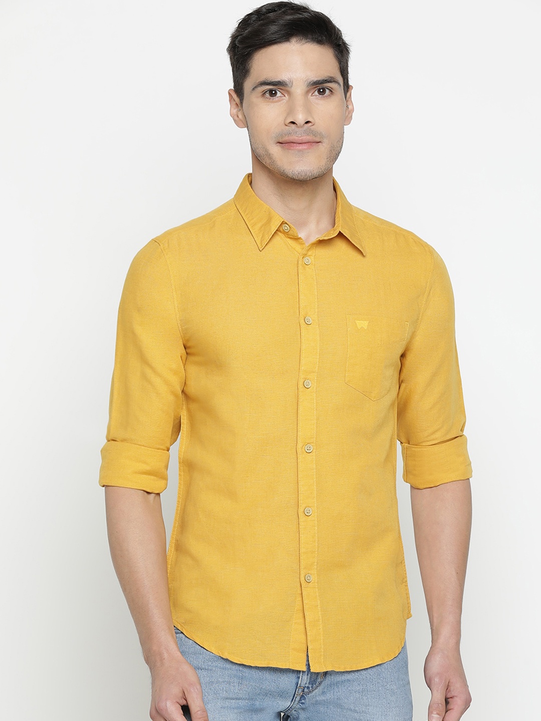 

Wrangler Men Yellow Opaque Casual Shirt