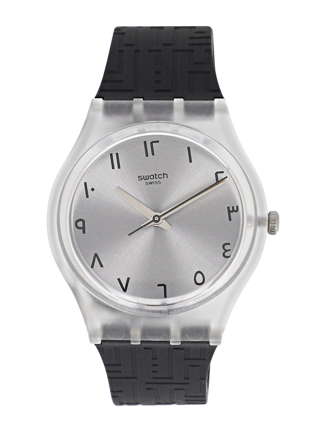 

Swatch Unisex Grey Dial & Black Textured Straps Water Resistant Analogue Watch SO28Z101