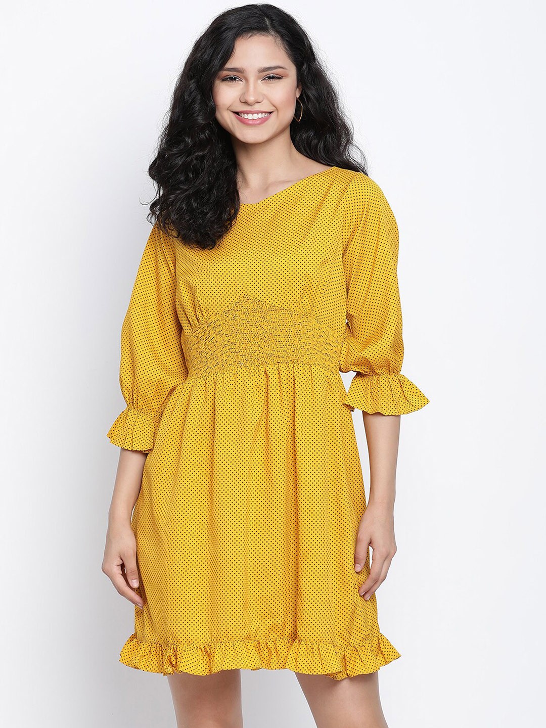 

DRAAX Fashions Yellow Skater Dress