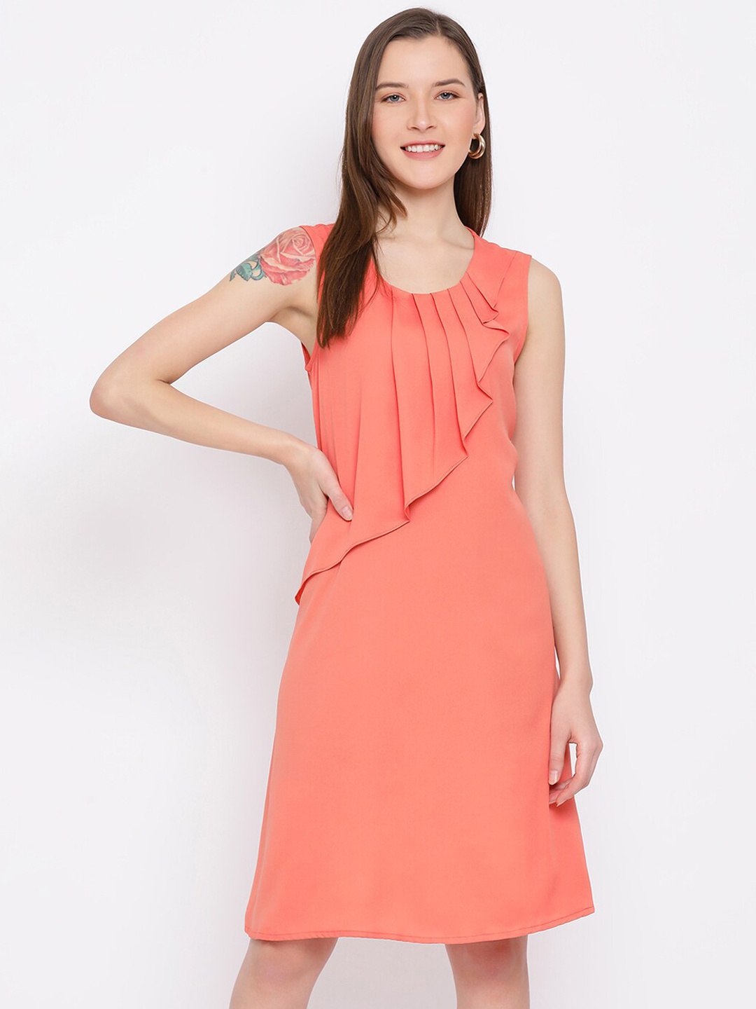 

DRAAX Fashions Orange A-Line Mini Dress