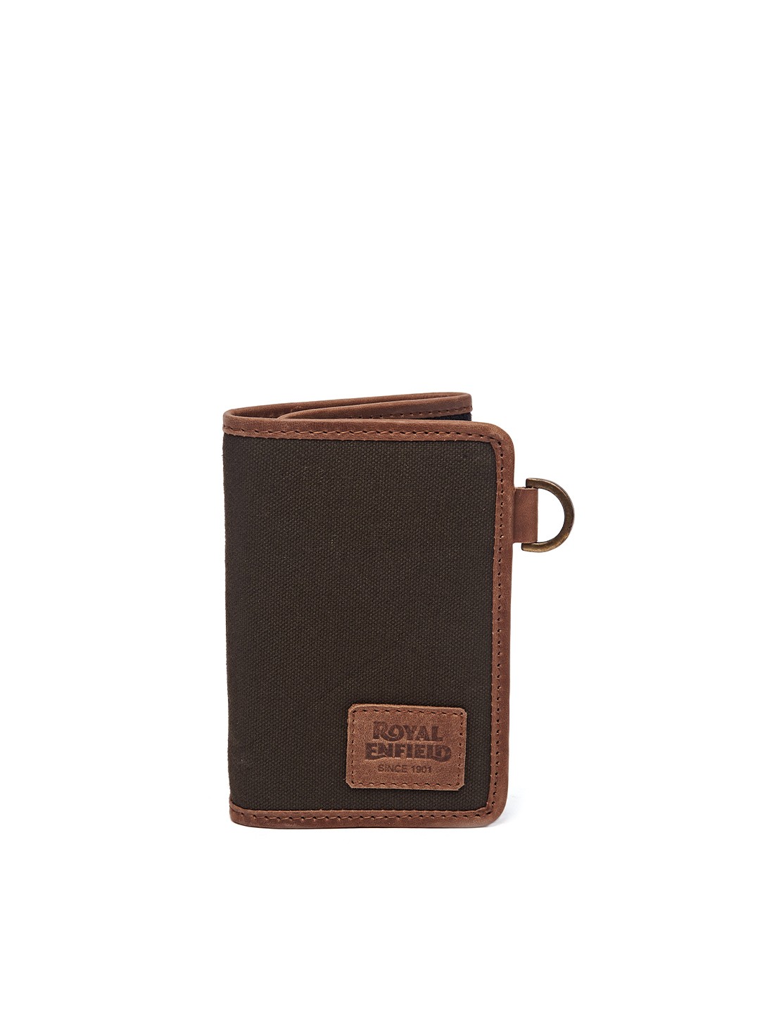 

Royal Enfield Men Black & Brown Leather Two Fold Wallet