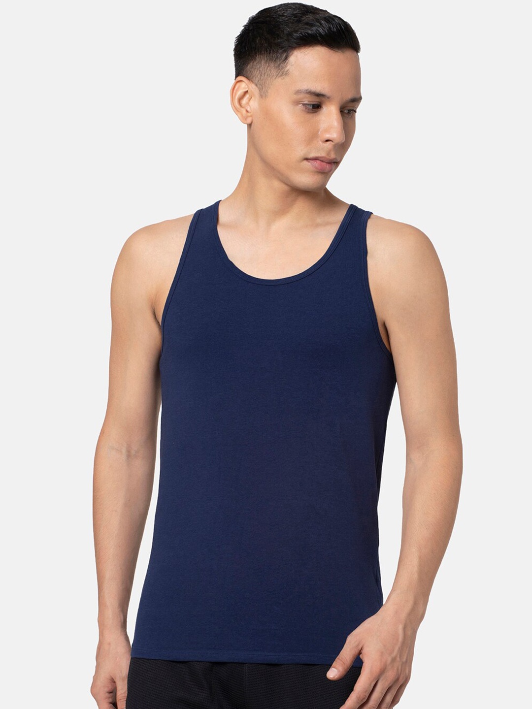 

Sloggi Men GO ABC Cotton Tank Top - Pack of 2, Navy blue