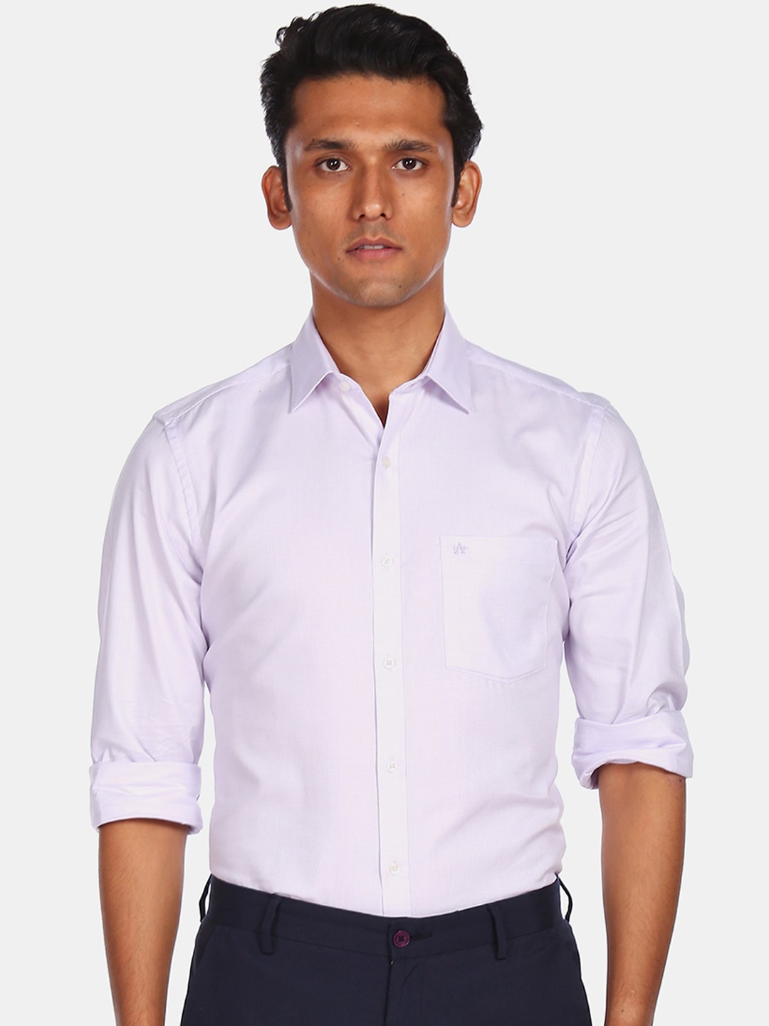

Arrow Men Purple Opaque Striped Formal Shirt
