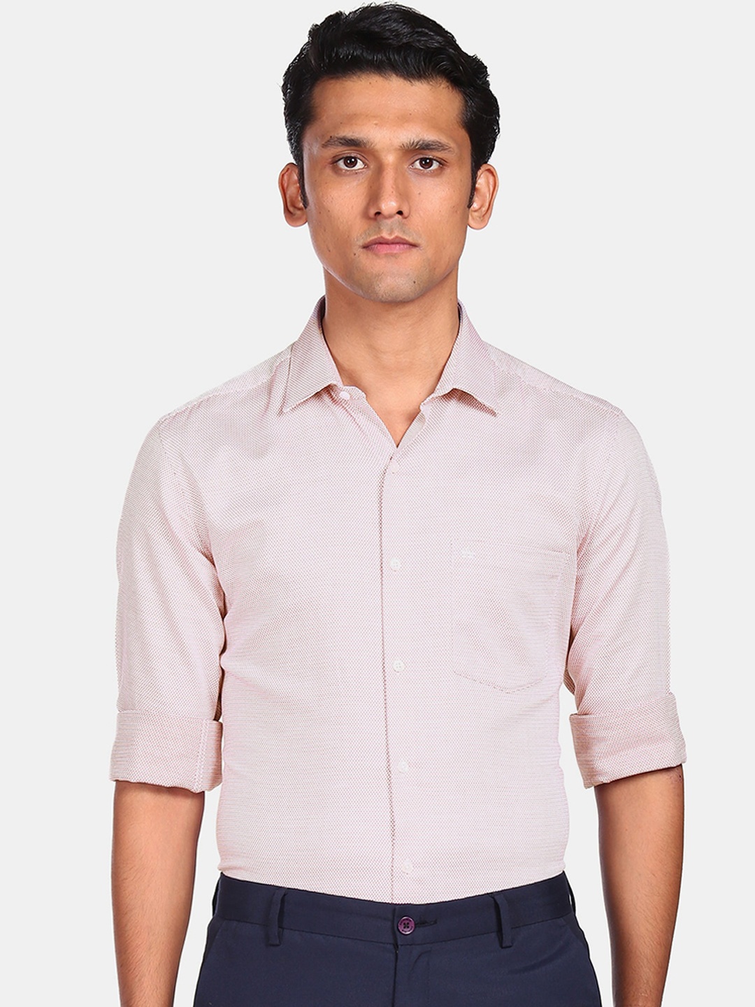 

Arrow Men Purple Spread Collar Patterned Opaque Formal Shirt