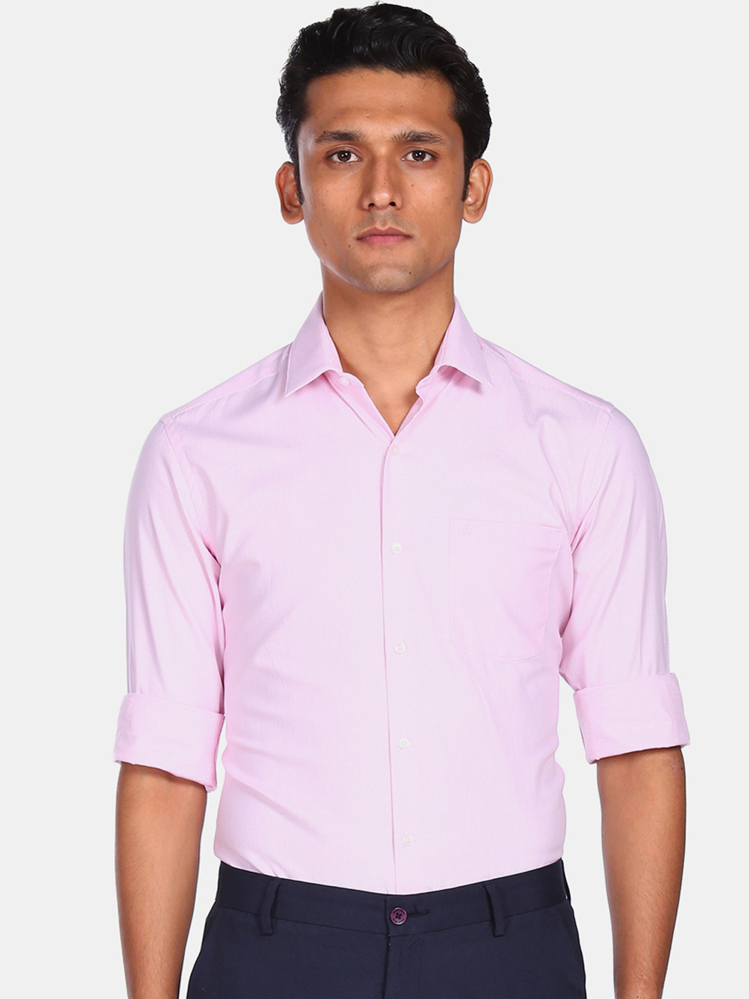 

Arrow Men Pink Cotton Slim Fit Opaque Casual Shirt