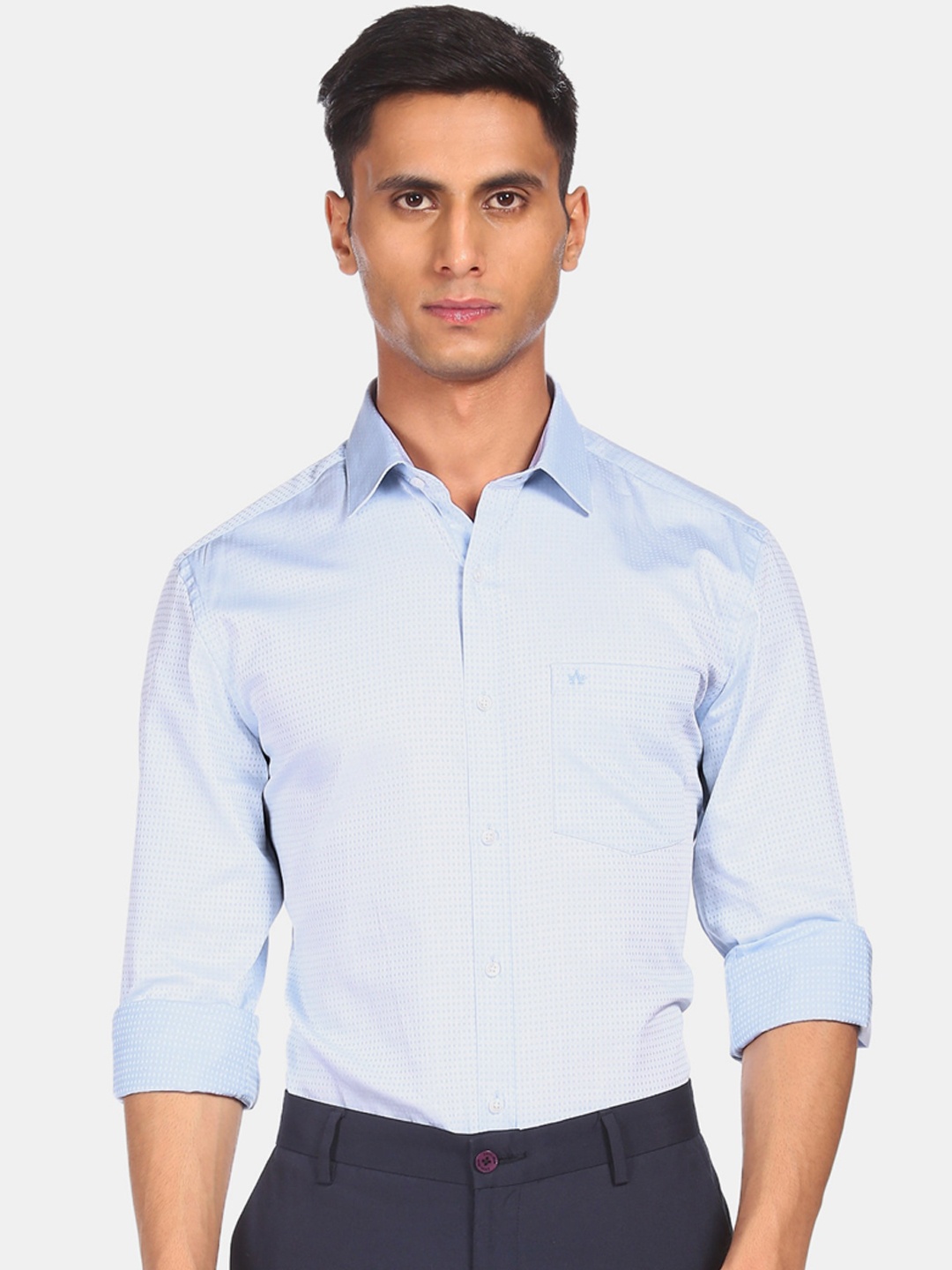 

Arrow Men Blue Slim Fit Patterned Formal Shirt